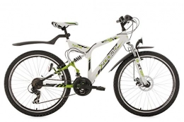 KS Cycling  KS Cycling Full Suspension Mountain Bike 26" Zodiac White-Green 21 Gear