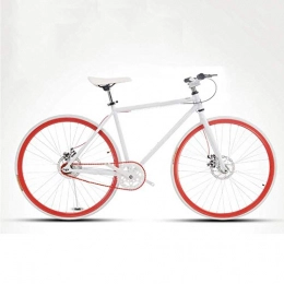 L.BAN Road Bike L.BAN Road Bike For Men And Women, Simple Bicycle, Adult Women's Bicycle, Student Men's Double Disc Brake Sports Car, 26 / 24 Inch Two, Pneumatic Racing (Red And White)