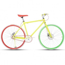 L.BAN Road Bike L.BAN Road Bike For Men And Women, Simple Bicycle, Adult Women's Bicycle, Student Men's Double Disc Brake Sports Car, 26 / 24 Inch Two, Pneumatic Racing(Red, Green And Yellow)