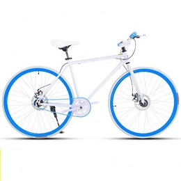 L.BAN Bike L.BAN Road Bike For Men And Women, Simple Bicycle, Adult Women's Bicycle, Student Men's Double Disc Brake Sports Car, 26 / 24 Inch Two, Pneumatic Racing(White)