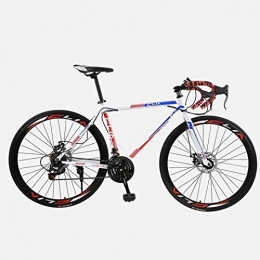 LAMTON Road Bike LAMTON Road Bicycle, 26 Inches 21-Speed Bikes, Double Disc Brake, High Carbon Steel Frame, Road Bicycle Racing, Men's And Women Adult (Color : B2)