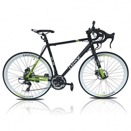 LEONX Road Bike LEONX Road racing bike / bicycle 700c wheels & 21 gears lightweight 56cm frame white or black (black)