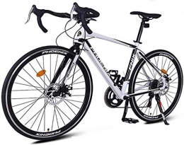 LEYOUDIAN Bike LEYOUDIAN 14 Speed Road Bike, Aluminum Frame City Commuter Bicycle, Mechanical Disc Brakes Endurance Road Bicycle, 700 * 23C Wheels (Color : White)