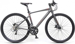 LEYOUDIAN Bike LEYOUDIAN Adult Road Bike, 16 Speed Student Racing Bicycle, Lightweight Aluminium Road Bike With Hydraulic Disc Brake, 700 * 32C Tires (Color : Gray, Size : Straight Handle)