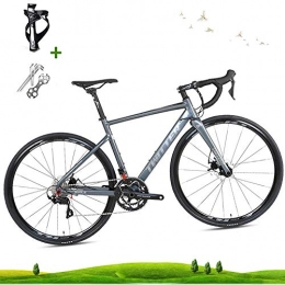 LICHUXIN Bike LICHUXIN Outdoor Bike, Road Bike, Lightweight 22-Speed 700C Disc Brake Road Racing Bike, Aluminum Alloy Material Can Bear 160Kg, Suitable for Adult Men And Women, gray, 18.1in