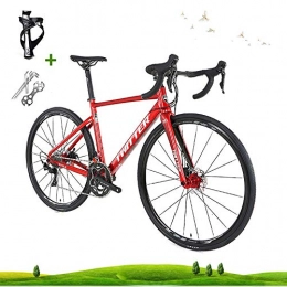 LICHUXIN Road Bike LICHUXIN Outdoor Bike, Road Bike, Lightweight 22-Speed 700C Disc Brake Road Racing Bike, Aluminum Alloy Material Can Bear 160Kg, Suitable for Adult Men And Women, Red, 18.8in