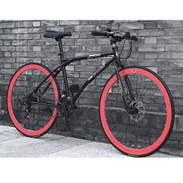 LIFHl Road Bike LIFHl 26 Inch Mountain Bike Variable Speed Dual Disc Brakes Bike Bike High Carbon Steel Full Suspension Road Bikes For Teenager, Office Worker, Students Unisex (Color : Red)