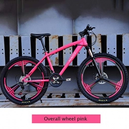 LIKEJJ Bike LIKEJJ Adult road bikes, dual disc brake men's racing bikes, high carbon steel frame road bikes, city utility vehicles 26 / 24 inches, 21 speed road bikes-Pink overall wheel_26