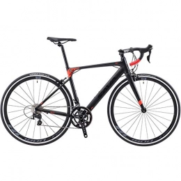 LWSTORE Bike LNSTORE Bicycle Carbon Fiber Bicycle 22 Speed Bicycle Carbon Fiber Bicycle 22 Speed Bicycle Exquisite workmanship (Color : Black Red, Size : 48cm)