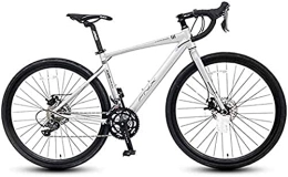 lqgpsx Road Bike lqgpsx Adult Road Bike, 16 Speed Racing Bike Student, Lightweight Aluminum Road Bikes with Hydraulic disc Brakes, 700 * 32C Tires (Color:Gray, Size:Straight Handle) (Color:Gray, Size:Bent Handle)