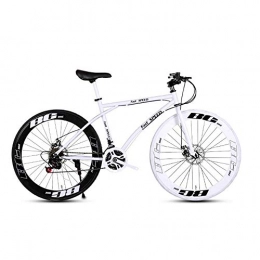 LRHD Road Bike LRHD Men's And Women's Road Bicycles, 24-speed 26-inch Bicycles, Adult-only, High Carbon Steel Frame, Road Bicycle Racing, Wheeled Road Bicycle Double Disc Brake Bicycles (black And White)