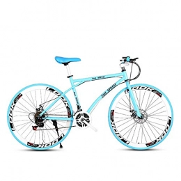 LRHD Road Bike LRHD Men's And Women's Road Bicycles, 24-speed 26-inch Bicycles, Adult-only, High Carbon Steel Frame, Road Bicycle Racing, Wheeled Road Bicycle Dual-disc Brake Bicycles (blue) (Size : L)