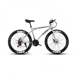 LRHD Bike LRHD Road Bicycles, 24-Speed 26 Inch Bikes, Double Disc Brake, High Carbon Steel Frame, Road Bicycle Racing, Men's and Women Adult-Only Dual-disc Brake Bicycles (Silver Black)