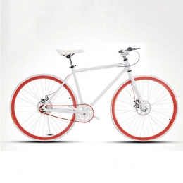 LRHD Bike LRHD Road Bike For Men And Women, Simple Bicycle, Adult Women's Bicycle, Student Men's Double Disc Brake Sports Car, 26 / 24 Inch Two, Pneumatic Racing (Red And White) (Size : L)