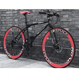LWJPP Bike LWJPP 24 Speed Bicycle 26in Full Suspension Road Bikes With Disc Brakes With 60 Cutter Wheel Suitable Outdoor Cycling Road Bike For 160-185cm Red With Black