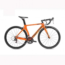 LXYDD Road Bike LXYDD Carbon Fiber Bike 700C Road Bike 22 Speed V Brake Road Bike, Orange, 48cm