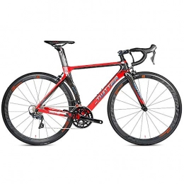 LXZH Road Bike LXZH Carbon Road Bike 22 Speed Shimano, Bicycle Racing Bike, City Bikes for Work, School and Entertainment Uses, Red, 46CM