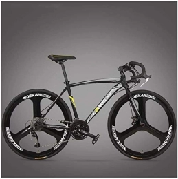 Lyyy Bike Lyyy Road Bike, Adult High-carbon Steel Frame Ultra-Light Bicycle, Carbon Fiber Fork Endurance Road Bicycle, City Utility Bike YCHAOYUE (Color : 3 Spoke Black, Size : 27 Speed)