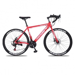 M-YN Road Bike M-YN Road Bike 21 Speed Dual Disc Brake Bicycle Frame 700C Spoke Wheels Road Bicycle(Color:red)