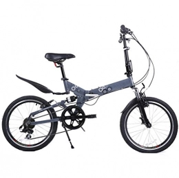 MASLEID  MASLEID 20" Alloy 7 Speed Mountain Bicycles Double Disc Brake bike Aluminum Folding Bike , blue gray
