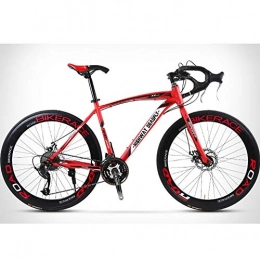 HAOYF Bike Men And Women Road Bicycles, 27-Speed 26-Inch 60 Knives Bicycles, High Carbon Steel Frame, Double Disc Brake Road Bicycle Racing, Rider Height 165-185 Cm (5.4-6 Feet), Red