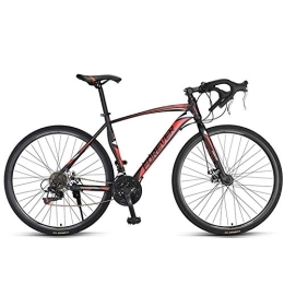 DJYD Bike Men Road Bike, 21 Speed High-carbon Steel Frame Road Bicycle, Full Steel Racing Bike with with Dual Disc Brake, 700 * 28C Wheels, White FDWFN (Color : Red)