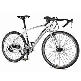 DJYD Bike Men Road Bike, 21 Speed High-carbon Steel Frame Road Bicycle, Full Steel Racing Bike with with Dual Disc Brake, 700 * 28C Wheels, White FDWFN (Color : White)