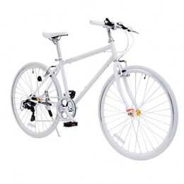 CLOUDH Road Bike Mens Road Bike, Shimano 7 Speed 700C Wheels 26 Inch Road Bicycle, High Carbon Steel Frame, Road Bicycle Racing for Men's And Women, White