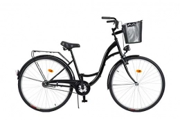 Milord Bikes Road Bike Milord. 2018 City Comfort Bike with Basket, Ladies Dutch Style, 1 Speed, Black, 28 inch