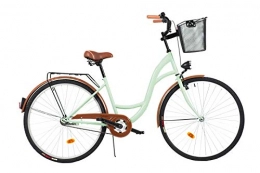 Milord Bikes Road Bike Milord. 2018 City Comfort Bike with Basket, Ladies Dutch Style, 3 Speed, Mint, 28 inch