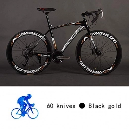 MIMORE Road Bike MIMORE Mountain Bike, Road Bicycle, Hard Tail Bike, 26 Inch Bike, Carbon Steel Adult Bike, 21 / 24 / 27 / 30 Speed Bike, Colourful Bicycle, black gold, 27 speed