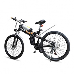 MIRACLEM Bike MIRACLEM Electric Mountain Bike, 26 Inch Folding E-Bike, 250W Motor-36V 8Ah Lithium-Ion Battery-7 Speed SHIMANO Derailleur-Auxiliary Mode Endurance Up To 110Km, Black