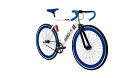 Moma Bikes Bike Moma Bikes, MUNICH Fixie City Bike, White / Blue , Fixed Gear & Single Speed (Several Sizes Available)