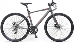 MOSHANG Bike MOSHANG Adult road bike, 16 speed racing bike student, lightweight aluminum road bikes with hydraulic disc brakes, 700 * 32C tires (Color : Gray, Size : Straight Handle)