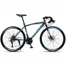 KOSFA Bike Mountain Bike Adult, 26 Inch Wheels, Carbon Steel Mountain Bike 21 / 24 / 27 / 30 Speed Bicycle Full Suspension MTB Gears Dual Disc Brakes, Blue, 30 Speed