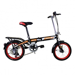 Mountain Bikes Road Bike Mountain Bikes Bicycle speed portable bicycle male and female students folding car 6 when shifting 16 inches (Color : Black, Size : 135 * 60 * 90cm)