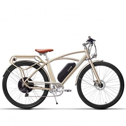 MSEBIKE COMET 700C Electric Bicycle 48V 13Ah 500W High Speed Electric Bike 5 Level Pedal Assist Longer Endurance Retro Style Ebike (Golden + 1 Spare Battery)