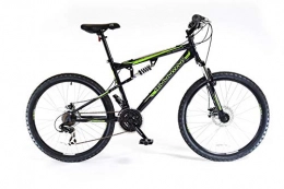 Muddyfox Bike Muddyfox Unisex's Livewire Dual Suspension 21 Speed Mountain Bike, Black / Green, 26 Inch