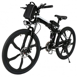 Murieo Electric Bicycle E-Bike Mountain Bike Folding Bike 26inch Folding E-Bike with 250W High Speed Brushless Motor and 36V Lithium Battery (Black)