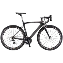 MYRCLMY Road Bike MYRCLMY Carbon Road Bike, Carbon Fiber 700C Road Bicycle with 105 22 Speed Groupset Ultra-Light Carbon Wheelset Seatpost Fork Bicycle, A