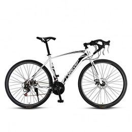 Mzq-yj Bike Mzq-yj Road Bike, 21 Speed Adult Road Bicycle, Front And Rear Mechanical Disc Brakes 700C Wheels Racing Bicycle, White