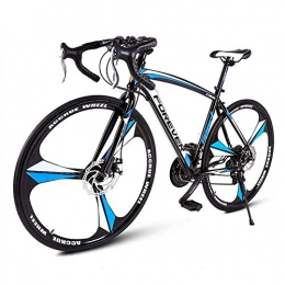 NENGGE Road Bike NENGGE 26 Inch Road Bicycle, Adult Men 27 Speed Mechanical Disc Brakes Road Bike, High-carbon Steel Frame Racing Bicycle, Perfect For Road Or Dirt Trail Touring, Black Blue