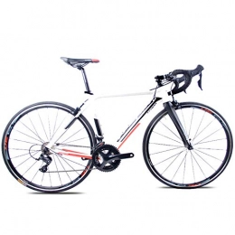 NENGGE Road Bike NENGGE Adult Road Bike, Professional 18-Speed Racing Bicycle, Ultra-Light Aluminium Frame Double V Brake Racing Bicycle, Perfect for Road Or Dirt Trail Touring, White, TA30