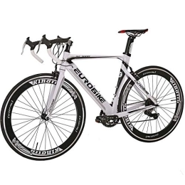 EUROBIKE Road Bike OBK Road Bike 54CM Aluminium Frame For Men 14 Speed Aluminum Racing Bicycles 700C Wheels (White)