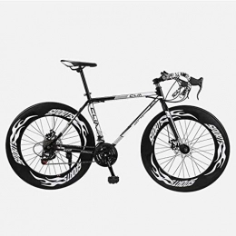 PARTAS Bike PARTAS Travel Convenience Commute - Road Bicycle, 26 Inches 27-Speed Bikes, Double Disc Brake, High Carbon Steel Frame, Road Bicycle Racing, Suitable for Advanced Riders and Beginners (Color : White)