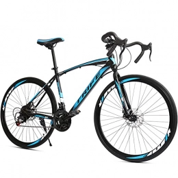 PBTRM Road Bike PBTRM 700C Wheels Shifting Road Bike 21-Speed, High-Carbon Steel Frame, Front And Rear Disc Brakes, Comfortable Saddle, Road Bicycle, Blue