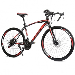 PBTRM Road Bike PBTRM Road Bike 21 Speed 700C City Bike, High Carbon Steel Frame, Front And Rear Disc Brakes, for Men, Women, Red