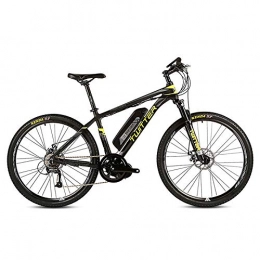 POTHUNTER Bike POTHUNTER Electric Mountain Bike, Rear Drive Electric Mountain Bike SHIMANO M370-27 High Speed 36V 10AH Front And Rear Double Disc Brakes Electric Bicycle Mountain Bike, Black-yellow-27.5in*17in