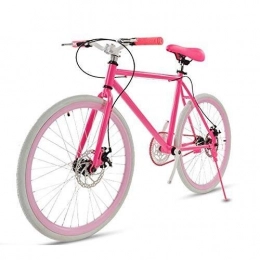 Pumpink Bike Pumpink Lovely Pink Road Bike For Women, Adult Women's Bicycle, Simple Pedals Racing Mountain Bicycle, Student Men's Double Disc Brake Sports Car Outdoor (Size : 26-inch)