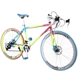 QCLU Road Bike QCLU 26 Inch Mountain Bike, Disc Brakes Hardtail MTB, Trekking Bike Men Bike Girls Bike, Full Suspension Mountain Bike, 21 Speed, Oil brake, Road Bike for Teenagers And Adults (Color : K)